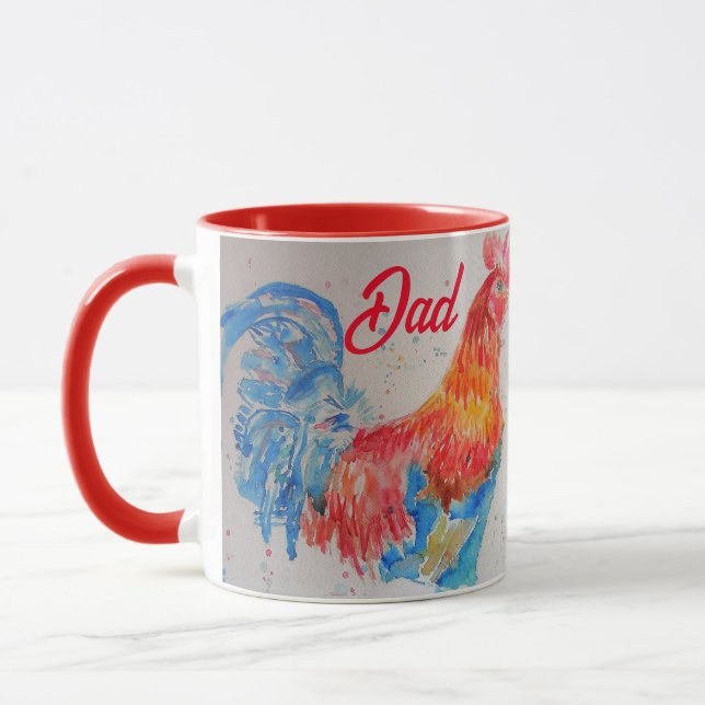 Taza Día de los Padres de Pintando Color Rojo (Izquierda)