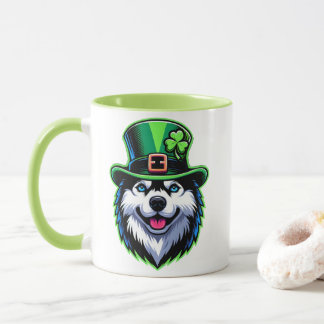 Taza Día de los Simpatizantes de Shamrock Siberian Husk