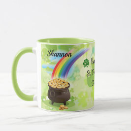 Taza Día de San Patricio Añadir el nombre Leprechaun Co