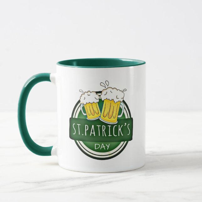 Taza Día de San Patricio, Cerveza Mugs, Verde Irlandés (Izquierda)