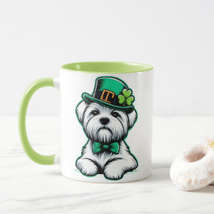 Taza Día de San Patricio de los Chamrock Malteses