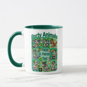 Taza Día de San Patricio Diversión y Adorables "Animale