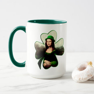 Taza Día de San Patricio, la afortunada Mona Lisa