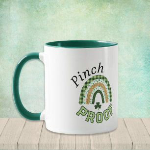 Taza Día de San Patricio Verde Arcoíris Cuadros a Prueb