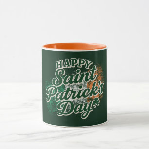 Taza Día de San Patricio vintage feliz