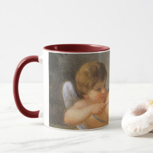 Taza Día de San Valentín antiguo, Cupido con arco y fle