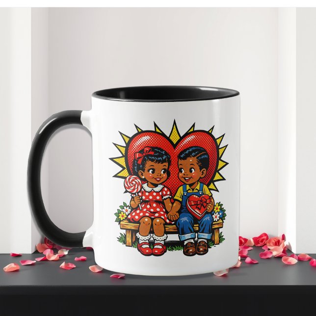 Taza Día de San Valentín | Arte Pop Retro Personalizado (Subido por el creador)