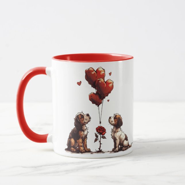 Taza Día de San Valentín Beagle Dogs (Izquierda)