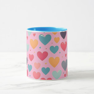 Taza día de San Valentín corazones coloridos