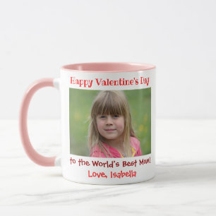 Taza Día de San Valentín Cute Worlds Mejor foto de mamá