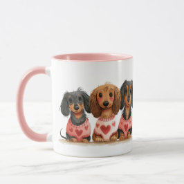Taza Día de San Valentín Dachshund Dogs