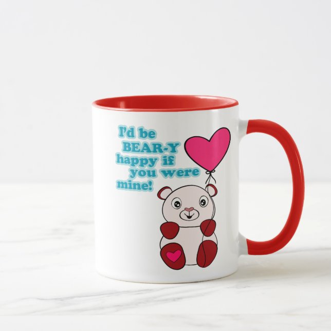 Taza Día de San Valentín de amor de oso (Derecha)