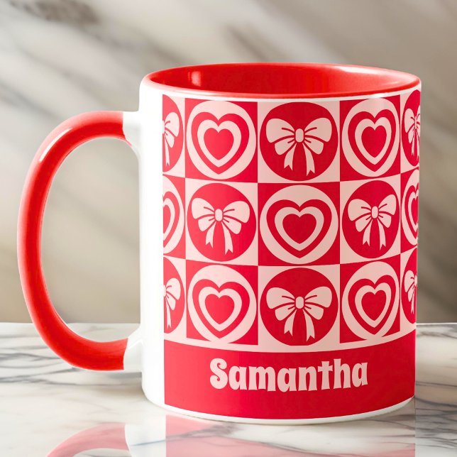 Taza Día de San Valentín de corazones y arcos retro de  (Subido por el creador)
