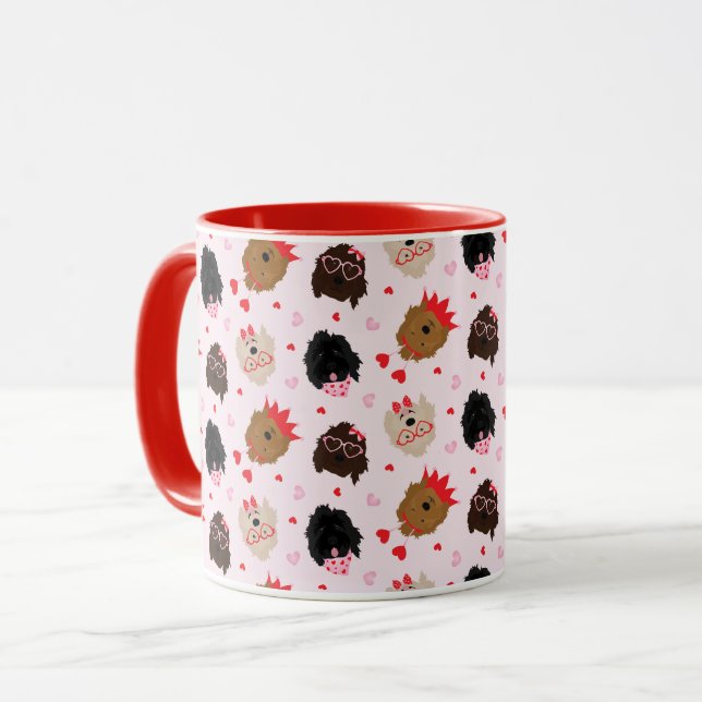 Taza Día de San Valentín de Mini Goldendoodle Dogs (Anverso izquierdo)