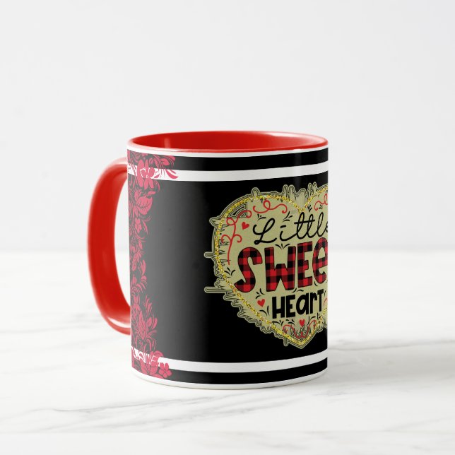 Taza Día de San Valentín de moda, Purpurina del corazón (Anverso izquierdo)