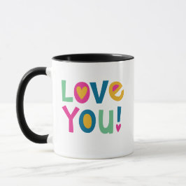 Taza Día de San Valentín de tipografía moderna te ama