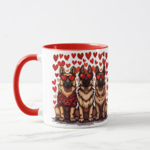 Taza Día de San Valentín German Shepherd Dogs