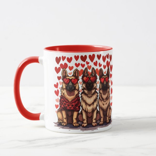 Taza Día de San Valentín German Shepherd Dogs (Izquierda)