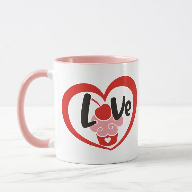 Taza Día de San Valentín lindo pastel gráfico regalo Mu (Izquierda)