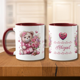 Taza Día de San Valentín Love Rosa Bear