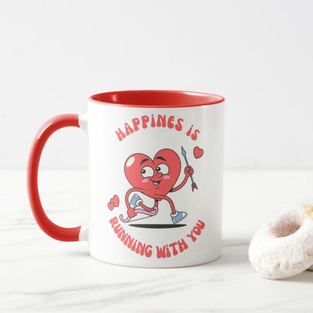 Taza Día de San Valentín para los amantes del fitness,  (Con donut)