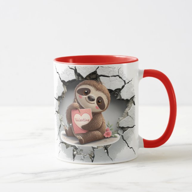 Taza Día de San Valentín Perezoso (Derecha)