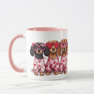 Taza Día de San Valentín Perros Dachshund