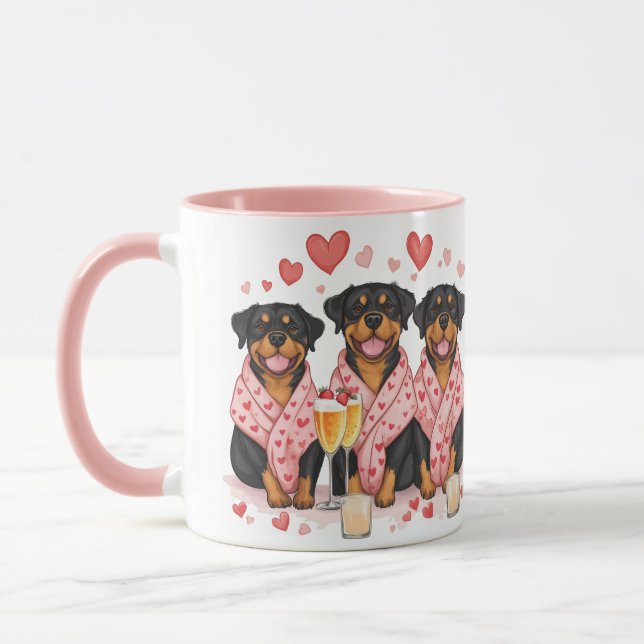 Taza Día de San Valentín Perros Rottweiler (Izquierda)