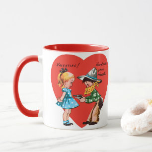 Taza Día de San Valentín Retro, Vaquero Antiguo con Chi