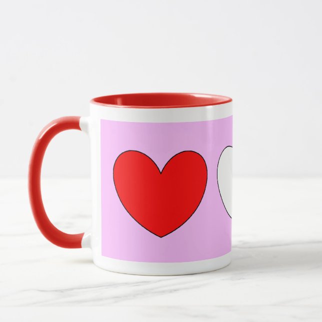 Taza Día de San Valentín Rojo Rosa Blanco 4Patty (Izquierda)