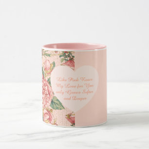 Taza Día de San Valentín romántico con rosas adorables