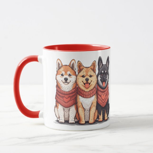 Taza Día de San Valentín Shiba Inu Dogs (Izquierda)