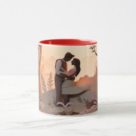 Taza Día de San Valentín Silueta de pareja romántica am