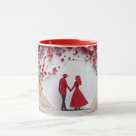 Taza Día de San Valentín Silueta de Pareja Romántica Am