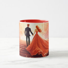 Taza Día de San Valentín Silueta de pareja romántica am