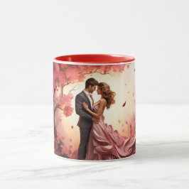 Taza Día de San Valentín Silueta de pareja romántica am