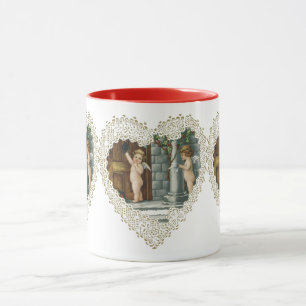 Taza Día de San Valentín Victoriano, Ángeles Antiguos c