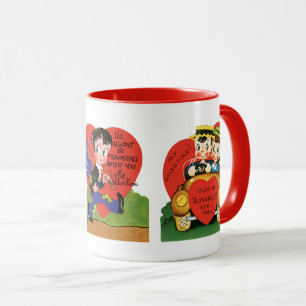 Taza Día de San Valentín Vintage Lindo, Kitsch Retro de