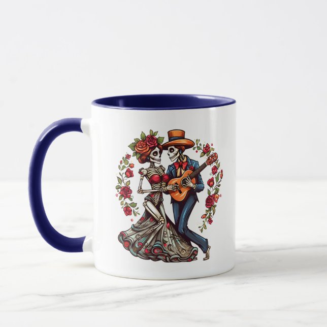 Taza Día del baile del esqueleto muerto (Izquierda)