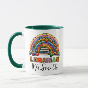 Taza Día del Bibliotecario Escolar Personalizado Nomb