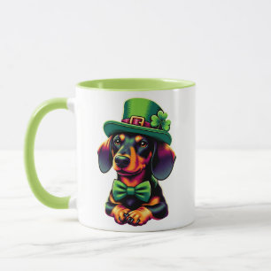 Taza Día del Día de los Patrones de Perros de Shamrock