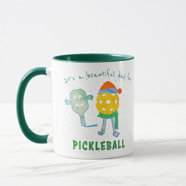 Taza Día del futbolín divertido Guay Trendy Pickleball (Izquierda)