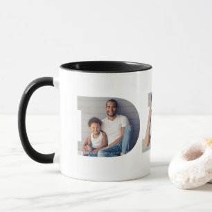 Taza Día del Padre 3-Foto Recorte de tipografía "Papá"