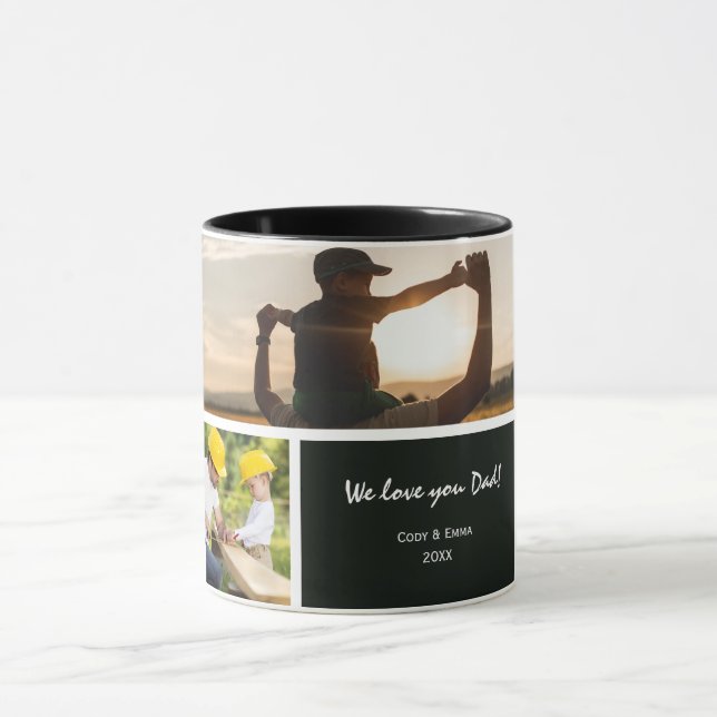Taza Día del Padre 5 Personalizado de foto Keepsake Tex (Centro)