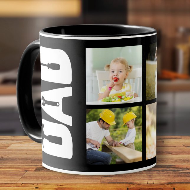 Taza Día del Padre 6 Foto Keepsake Handyman Dad Black (Subido por el creador)
