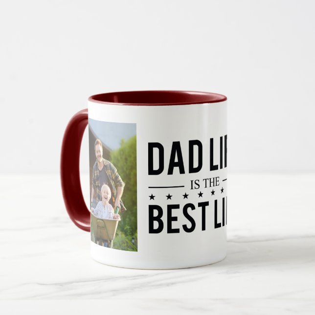 Taza Día del Padre con foto personalizada y moderna de  (Anverso izquierdo)