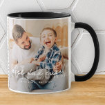 Taza Día del Padre de la mejor foto moderna atlética de<br><div class="desc">Este diseño simple y moderno se compone de tipografía de la cadena y cursiva y añade una foto personalizado</div>