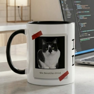 Taza Día del Padre divertido 2-fotos Polaroid Gato Papá