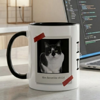 Taza Día del Padre divertido 2-fotos Polaroid Gato Papá