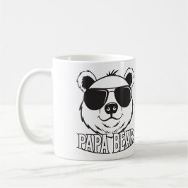 Taza Día del padre | Oso PaPa | Blanco negro | NOMBRE